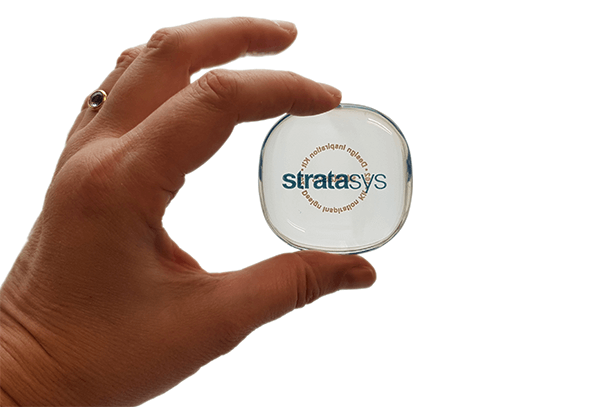 Transparent 3D-printad modell från Stratasys – visualisering av komplexa koncept och prototyper